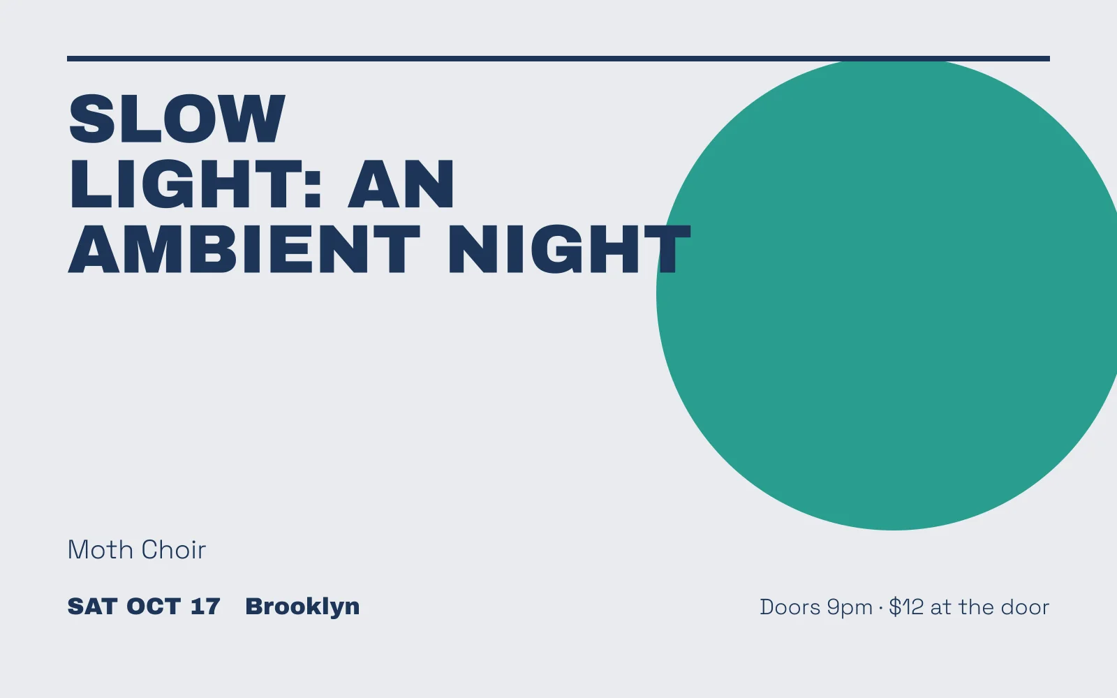 Poster for Slow Light: an ambient night